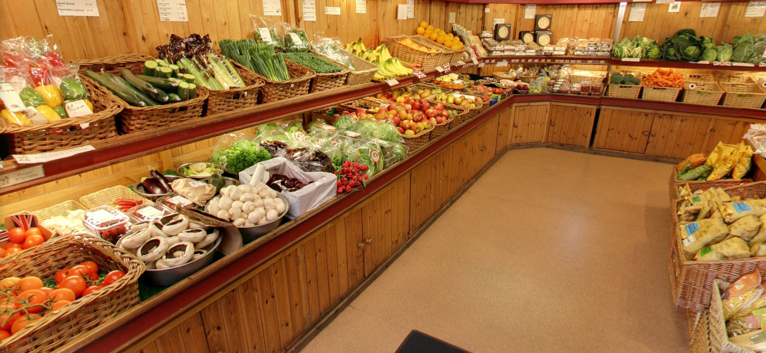 Inside Green Fields Farm Shop at Donnington